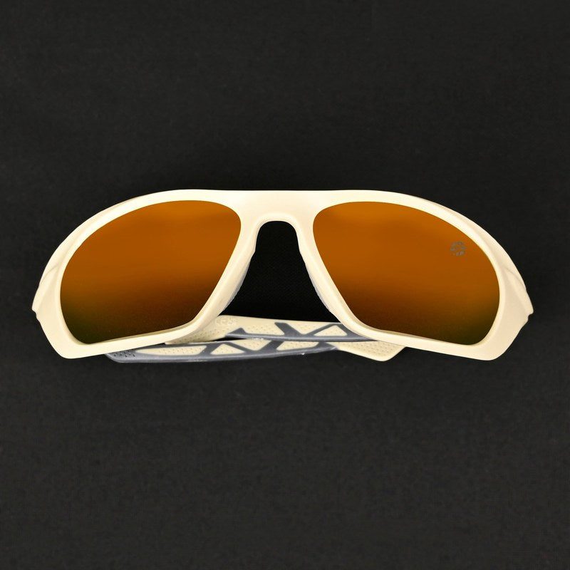 Lateralis Cream Large Full Rim Wraparound Sports Sunglasses for Men & Women — Hashtag Eyewears