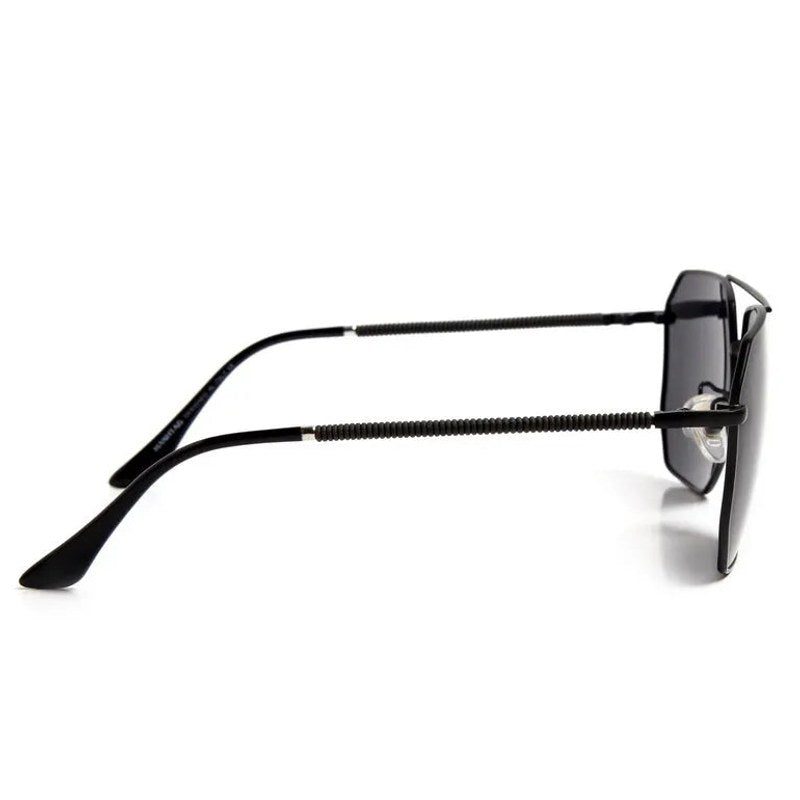 Lenis Black Large Full Rim Hexagonal Sunglasses for Men & Women — Hashtag Eyewears