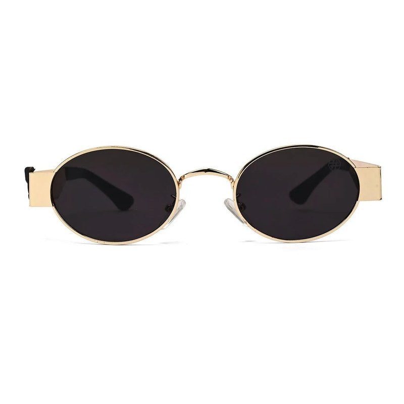 Liora Gold Small Full Rim Oval Sunglasses for Women — Hashtag Eyewears