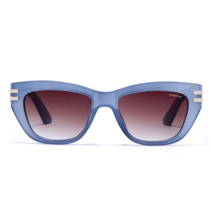 Lucid Blue and Golden Large Full Rim Square Sunglasses for Women — Hashtag Eyewears