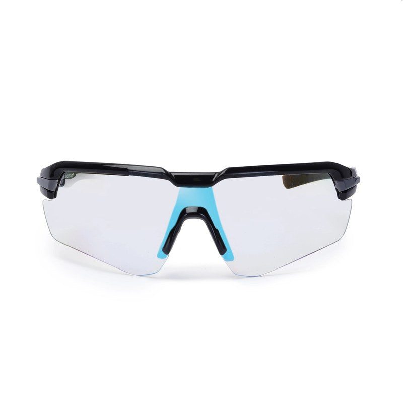 Lumina Black/Grey Large Half Rim Shield Sports Sunglasses for Men & Women — Hashtag Eyewears