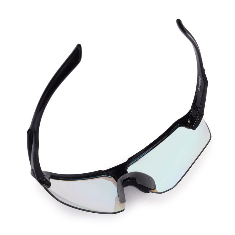 Lumina Black/Grey Large Half Rim Shield Sports Sunglasses for Men & Women — Hashtag Eyewears