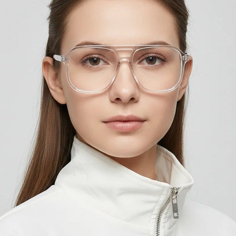 Lumnos Transparent Small Full Rim Square Computer Glasses for Men & Women — Hashtag Eyewears