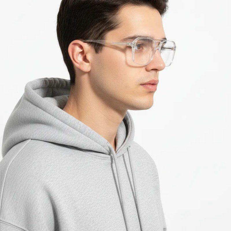 Lumnos Transparent Small Full Rim Square Computer Glasses for Men & Women — Hashtag Eyewears