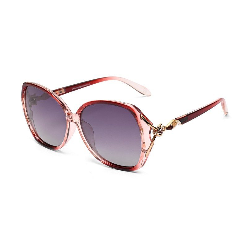 Lunara Transparent Reddish Purple Large Full Rim Butterfly Sunglasses for Women — Hashtag Eyewears