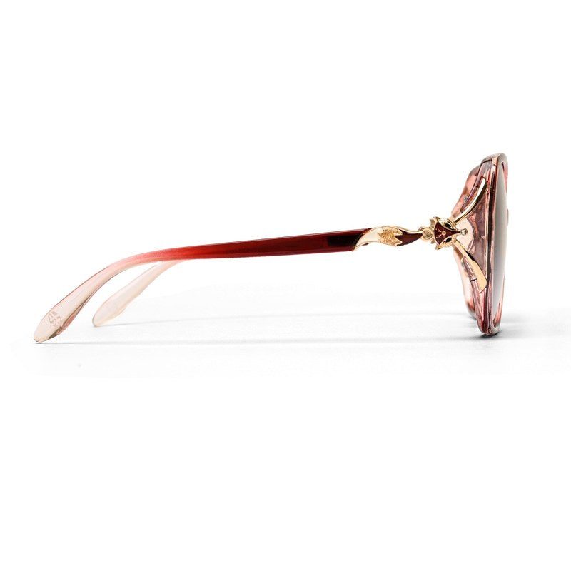 Lunara Transparent Reddish Purple Large Full Rim Butterfly Sunglasses for Women — Hashtag Eyewears