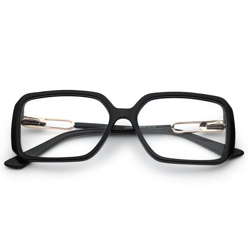 Luxury Black Medium Full Rim Square Eyeglasses for Women — Hashtag Eyewears