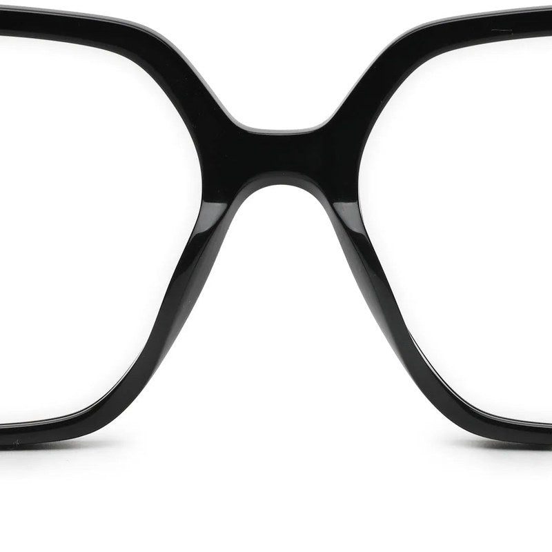 Luxury Black Medium Full Rim Square Eyeglasses for Women — Hashtag Eyewears