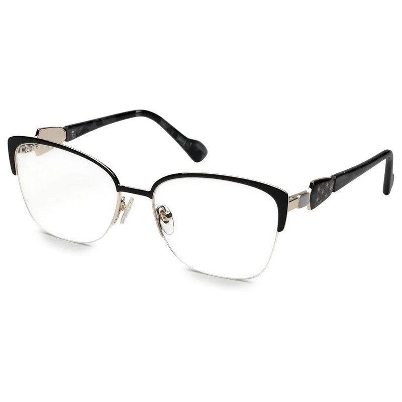 Luxury Black Medium Half Rim Cateye Eyeglasses for Women — Hashtag Eyewears