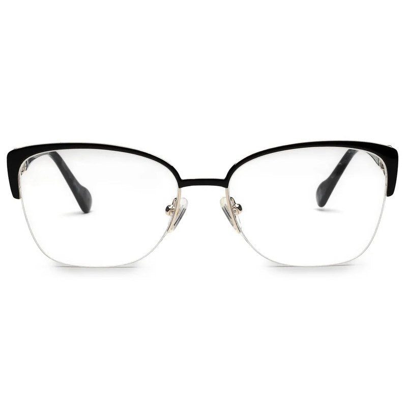 Luxury Black Medium Half Rim Cateye Eyeglasses for Women — Hashtag Eyewears