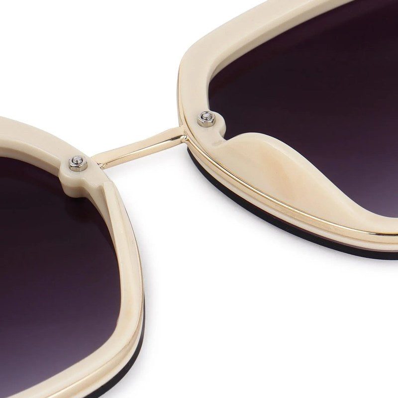 Lyra Gradient Purple Large Full Rim Hexagonal Sunglasses for Women — Hashtag Eyewears
