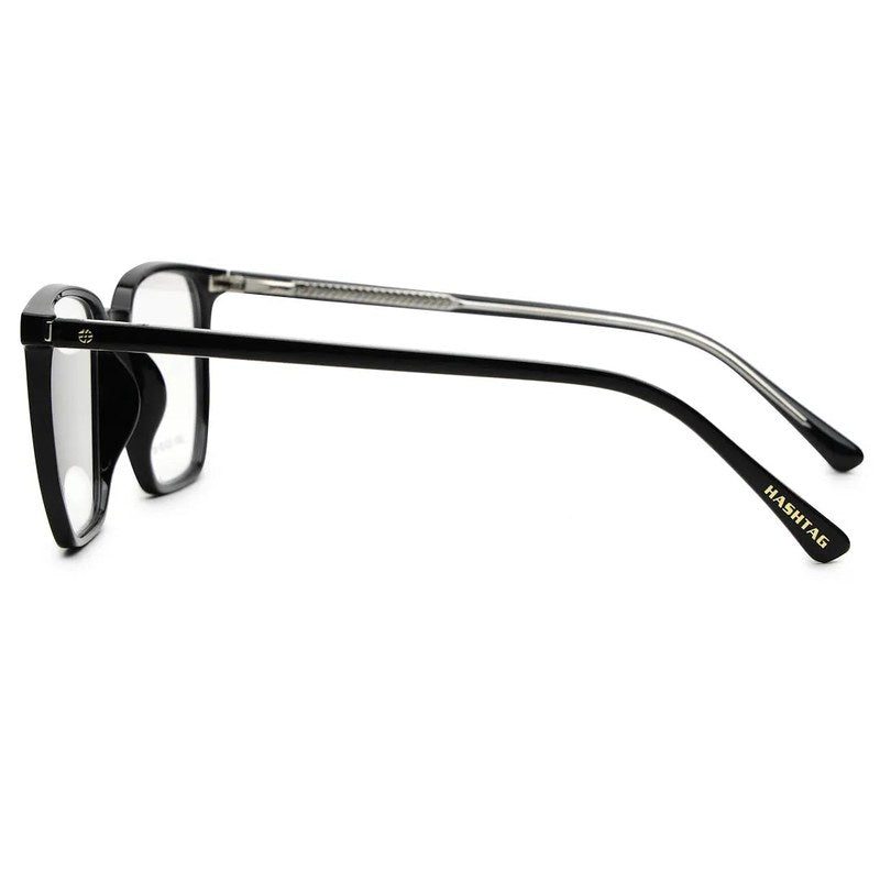 Lyria Black Medium Full Rim Square Clip-on for Men — Hashtag Eyewears