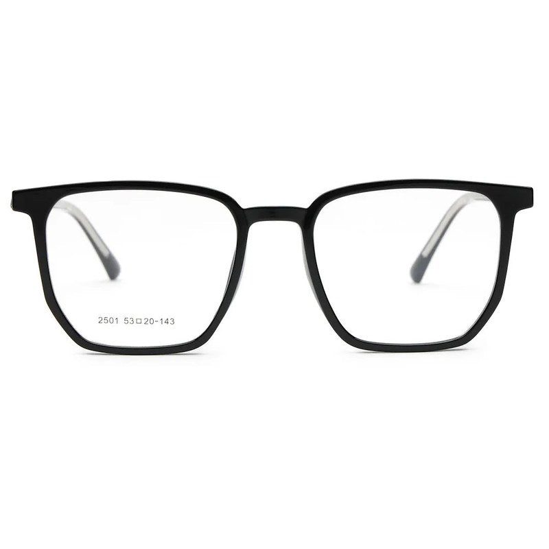 Lyria Black Medium Full Rim Square Clip-on for Men — Hashtag Eyewears