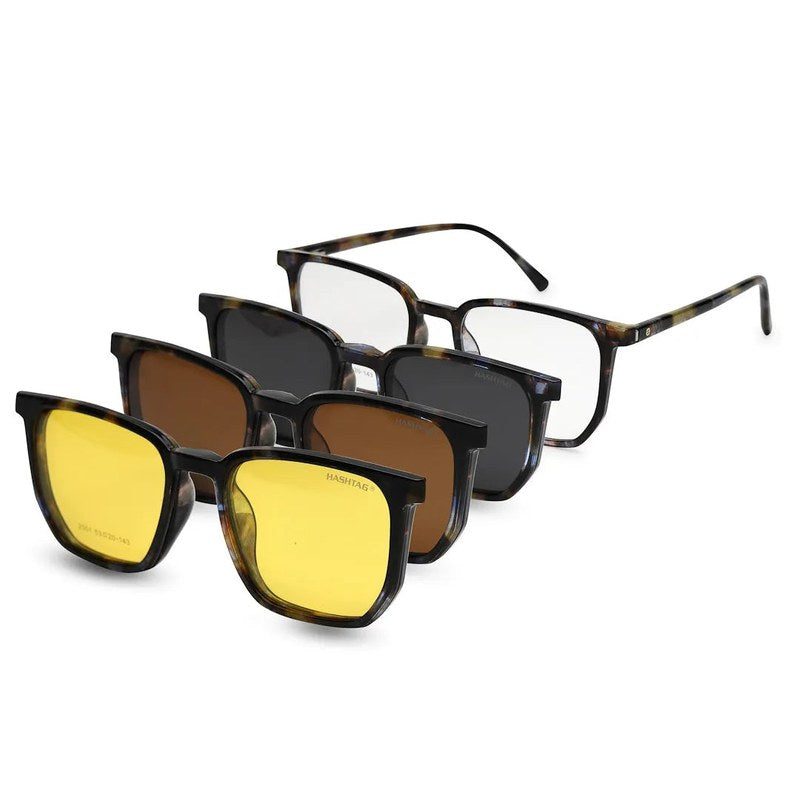 Lyria Tiger Print Medium Full Rim Square Clip-on for Men — Hashtag Eyewears