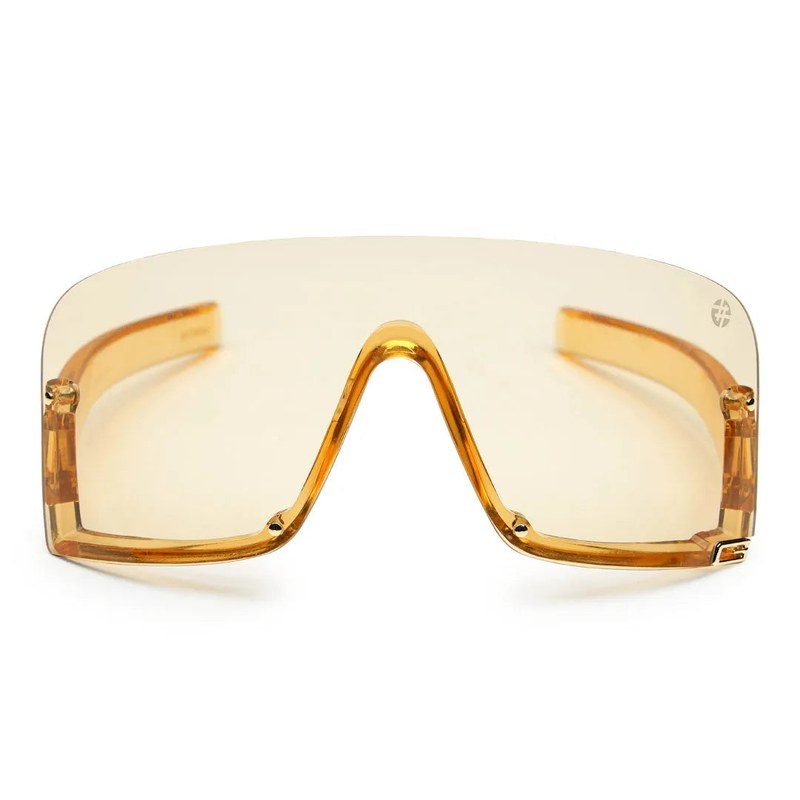 Lyrion Orange Medium Half Rim Shield Sunglasses for Men & Women — Hashtag Eyewears