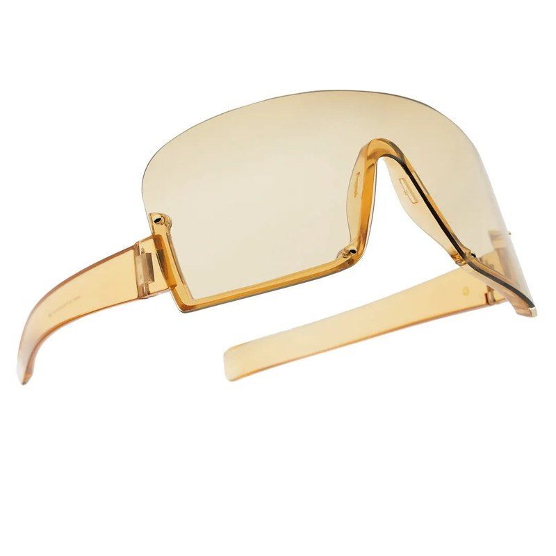 Lyrion Orange Medium Half Rim Shield Sunglasses for Men & Women — Hashtag Eyewears
