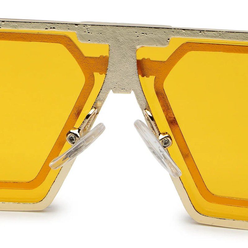 Lythara Golden & Yellow Medium Full Rim Rectangle Sunglasses for Men & Women — Hashtag Eyewears