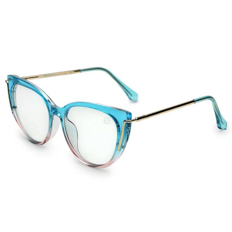 Lythion Gradient Blue Large Full Rim Cateye Sunglasses for Women — Hashtag Eyewears