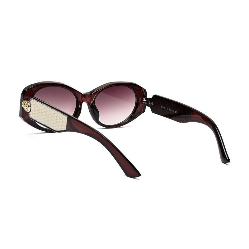 Medusa Dark Brown Medium Full Rim Oval Sunglasses for Women — Hashtag Eyewears