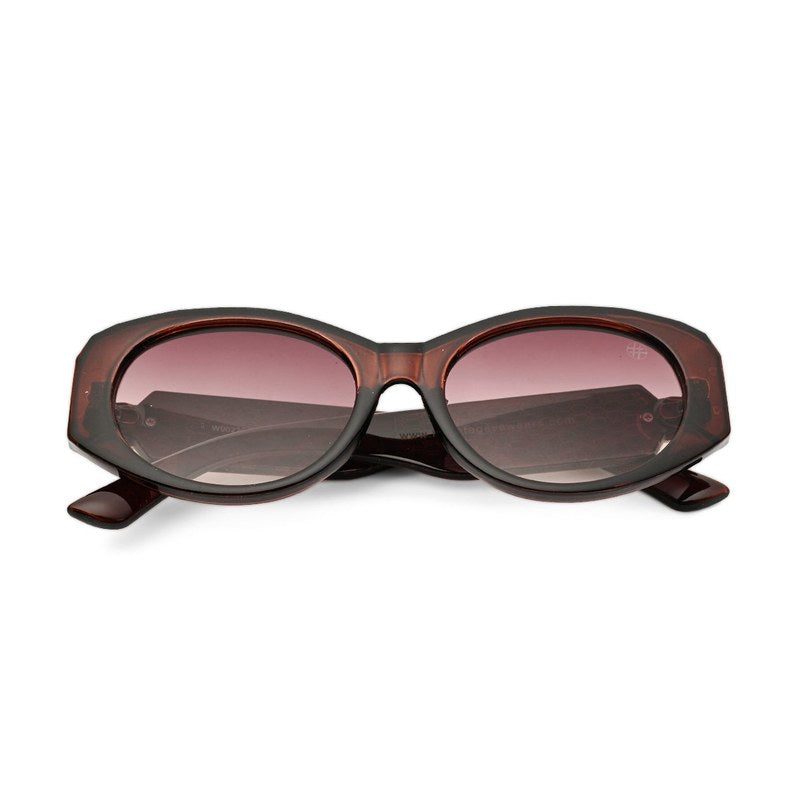 Medusa Dark Brown Medium Full Rim Oval Sunglasses for Women — Hashtag Eyewears