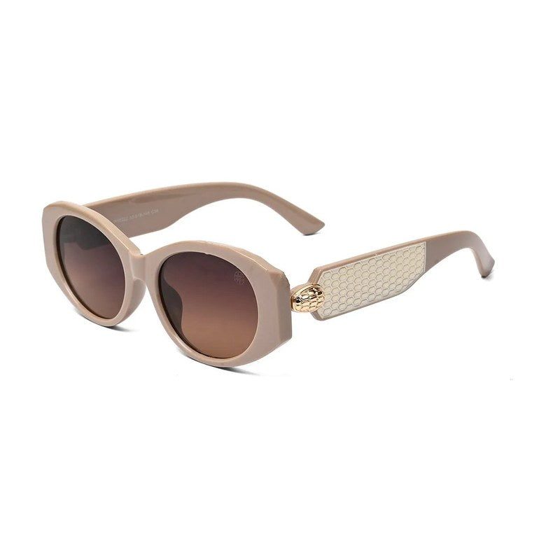 Medusa Light Brown Medium Full Rim Oval Sunglasses for Women — Hashtag Eyewears