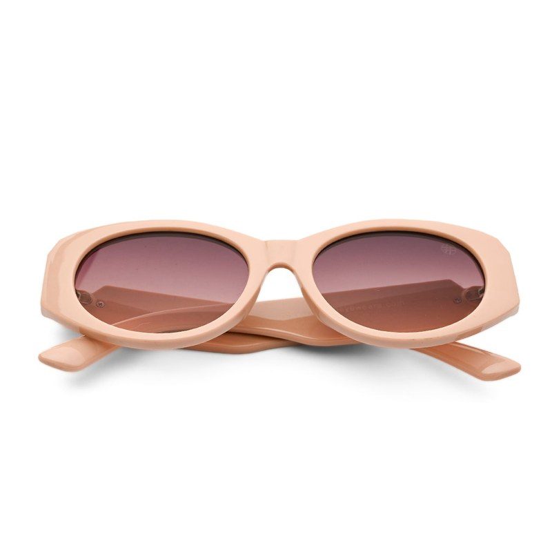 Medusa Pinkish Biege Medium Full Rim Oval Sunglasses for Women — Hashtag Eyewears