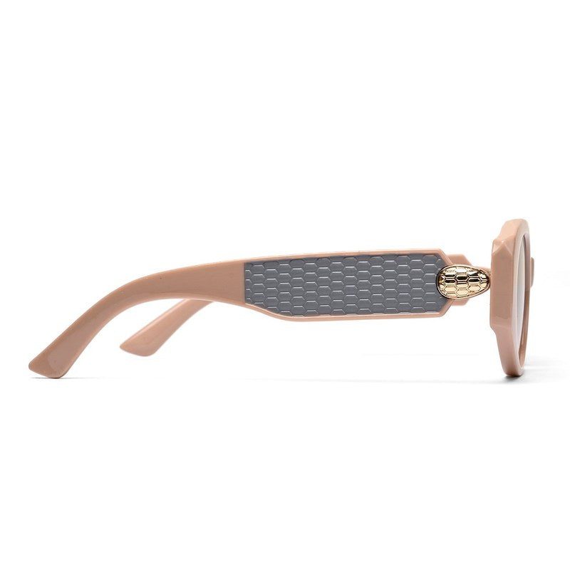 Medusa Pinkish Biege Medium Full Rim Oval Sunglasses for Women — Hashtag Eyewears