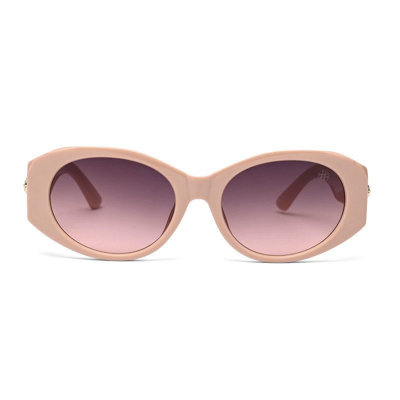 Medusa Pinkish Biege Medium Full Rim Oval Sunglasses for Women — Hashtag Eyewears