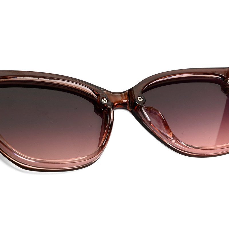 Miron Transparent Gradient Brown Large Full Rim Cateye Sunglasses for Women — Hashtag Eyewears
