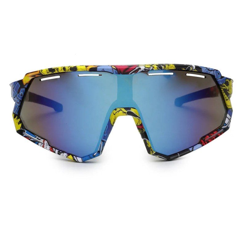 Myrion Multi Texture Medium Full Rim Shield Sports Sunglasses for Men & Women — Hashtag Eyewears