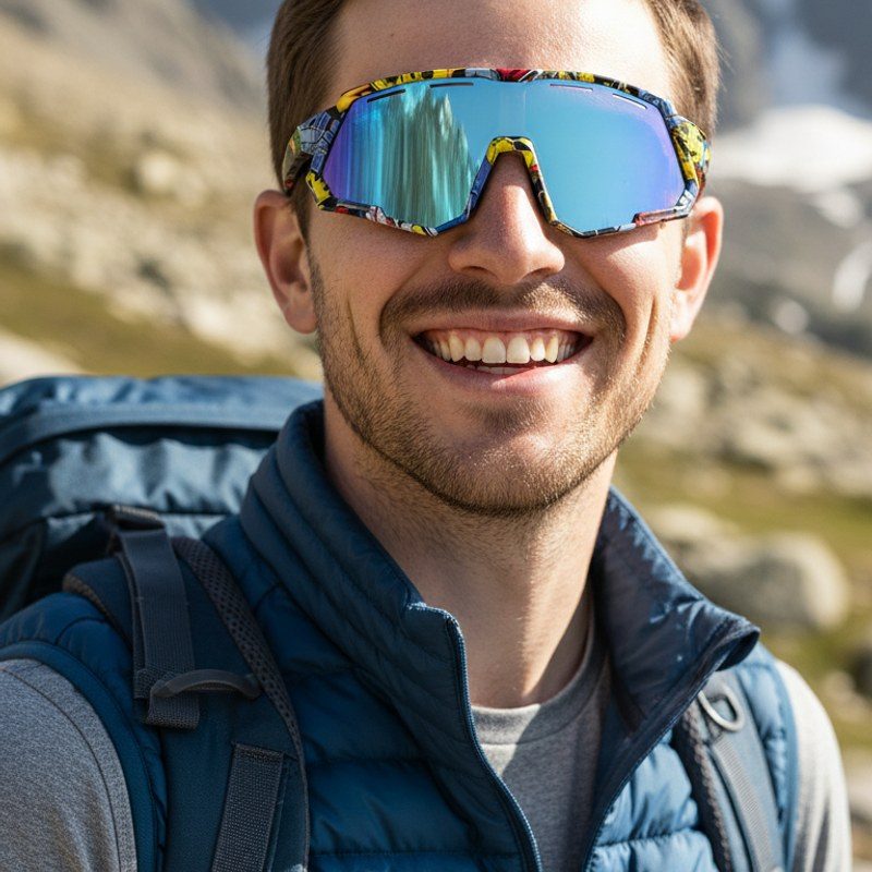 Myrion Multi Texture Medium Full Rim Shield Sports Sunglasses for Men & Women — Hashtag Eyewears