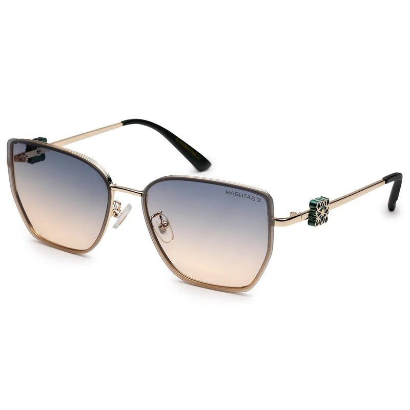 Nebular Gradient Green Medium Full Rim Rectangle Sunglasses for Women — Hashtag Eyewears
