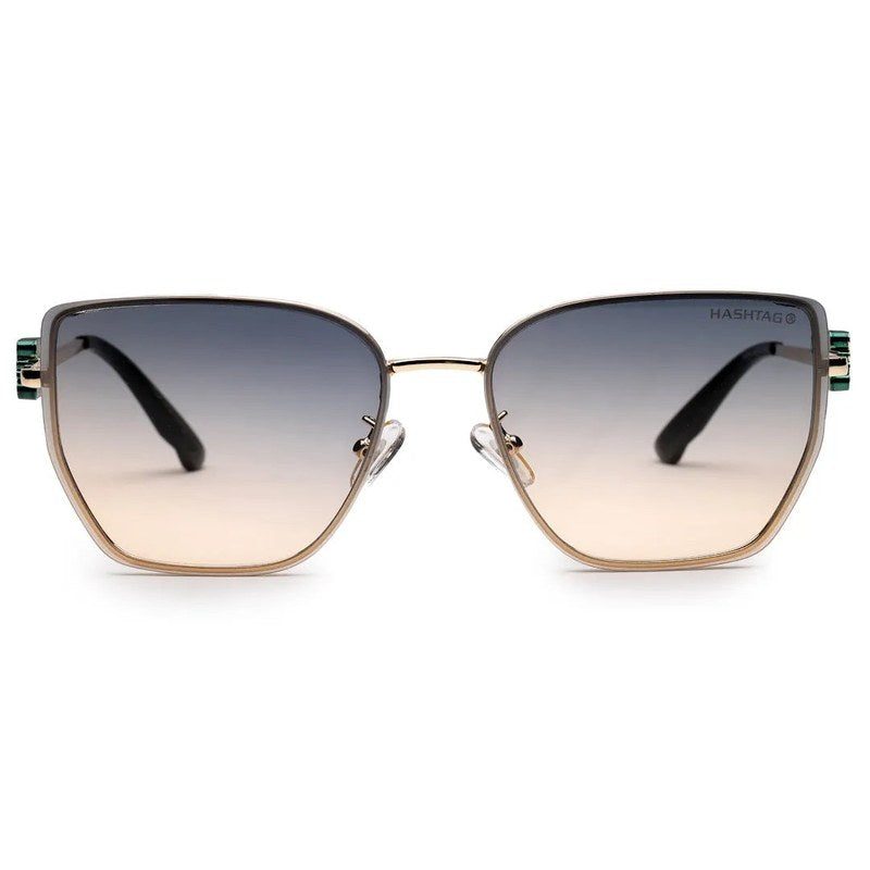 Nebular Gradient Green Medium Full Rim Rectangle Sunglasses for Women — Hashtag Eyewears