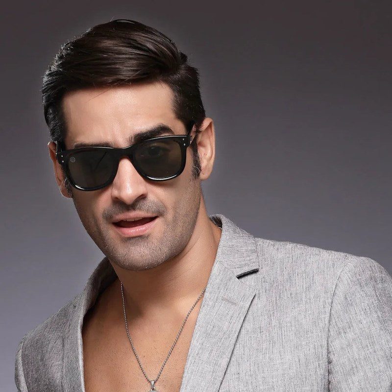 Nebulix Black Medium Full Rim Wayfarer Sunglasses for Men — Hashtag Eyewears