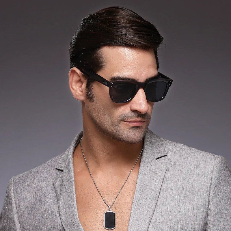 Nebulix Grey Medium Full Rim Wayfarer Sunglasses for Men — Hashtag Eyewears