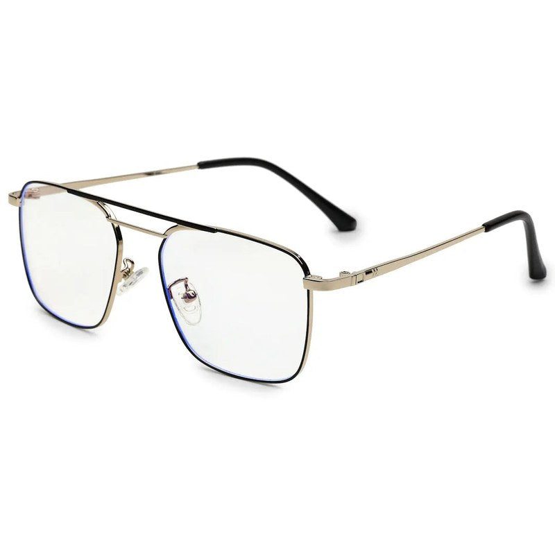 Neuron Black & Silver Medium Full Rim RECTANGLE Computer Glasses for Men & Women — Hashtag Eyewears
