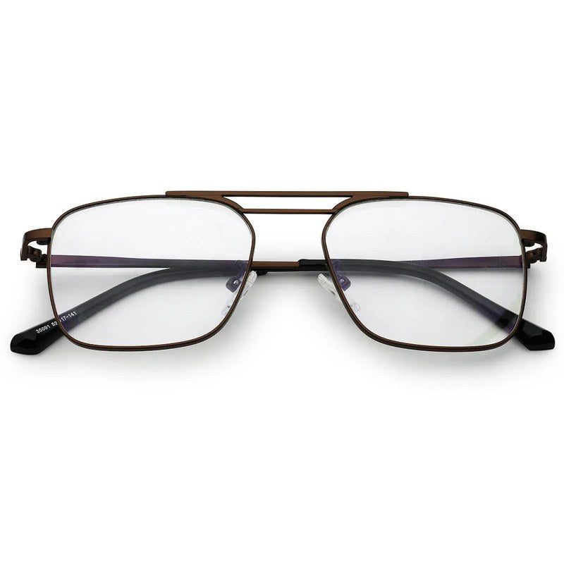 Neuron Brown Medium Full Rim RECTANGLE Computer Glasses for Men & Women — Hashtag Eyewears