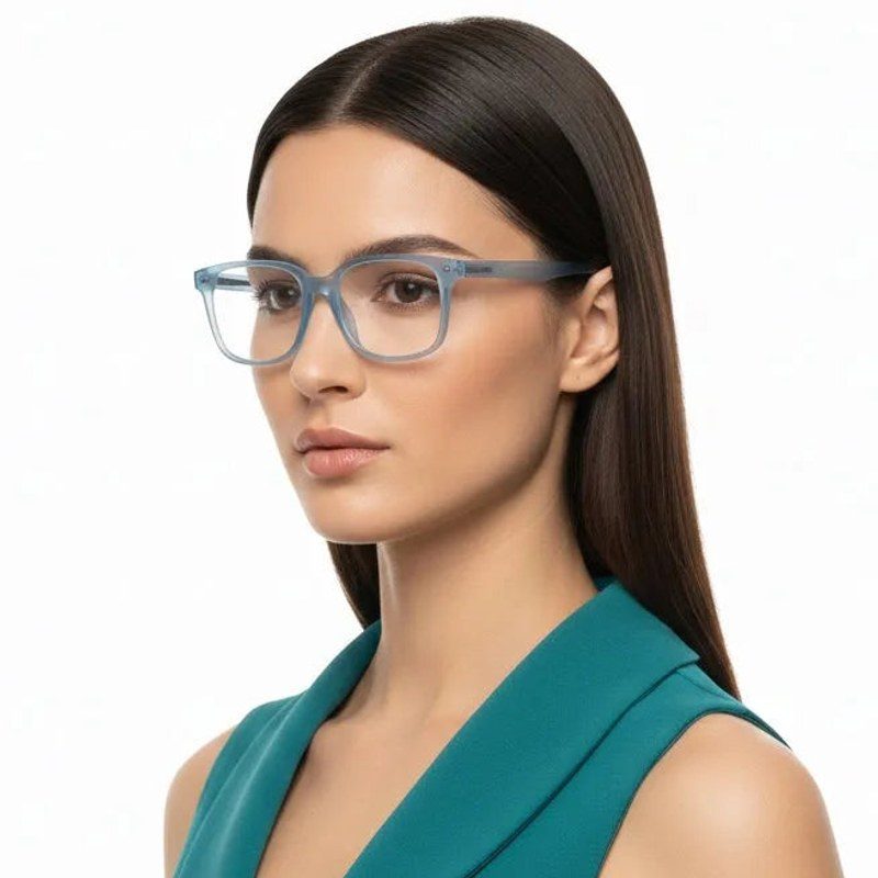 NexEye Transparent Blue Medium Full Rim RECTANGLE Computer Glasses for Men & Women — Hashtag Eyewears