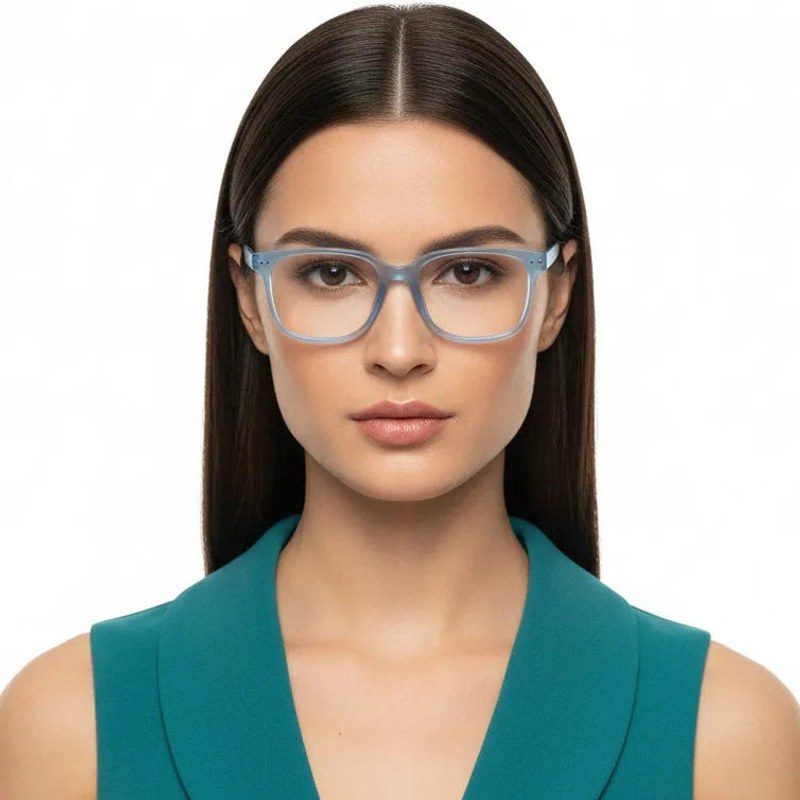 NexEye Transparent Blue Medium Full Rim RECTANGLE Computer Glasses for Men & Women — Hashtag Eyewears