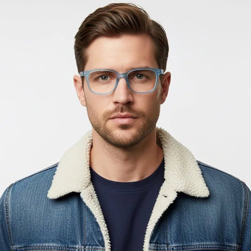 NexEye Transparent Blue Medium Full Rim RECTANGLE Computer Glasses for Men & Women — Hashtag Eyewears