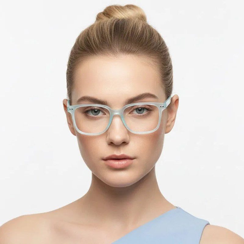 NexEye Transparent Light Skyblue Medium Full Rim RECTANGLE Computer Glasses for Men & Women — Hashtag Eyewears