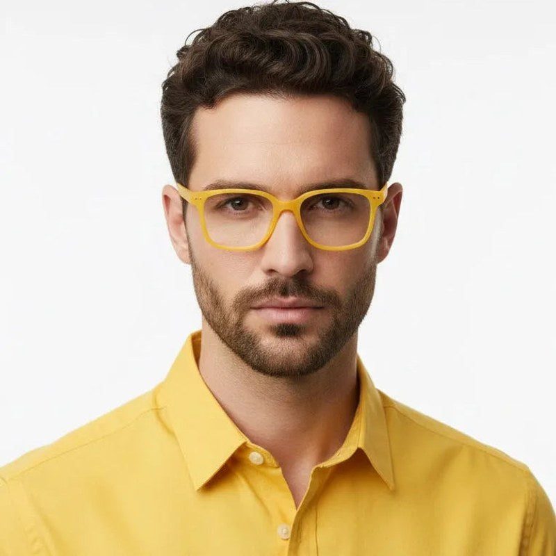 NexEye Transparent Orange Medium Full Rim RECTANGLE Computer Glasses for Men & Women — Hashtag Eyewears