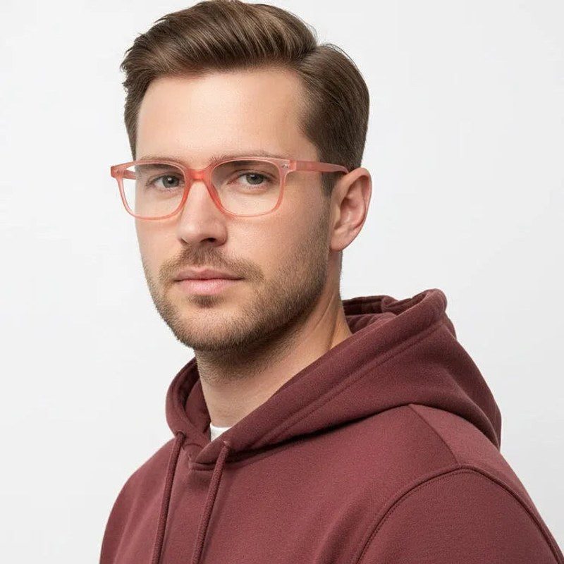 NexEye Transparent Red Medium Full Rim RECTANGLE Computer Glasses for Men & Women — Hashtag Eyewears