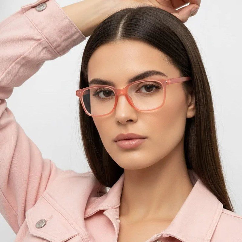NexEye Transparent Red Medium Full Rim RECTANGLE Computer Glasses for Men & Women — Hashtag Eyewears