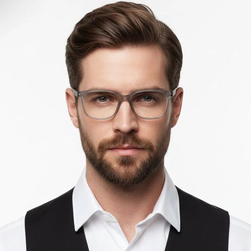 NexEye Transparent Smoke Medium Full Rim RECTANGLE Computer Glasses for Men & Women — Hashtag Eyewears