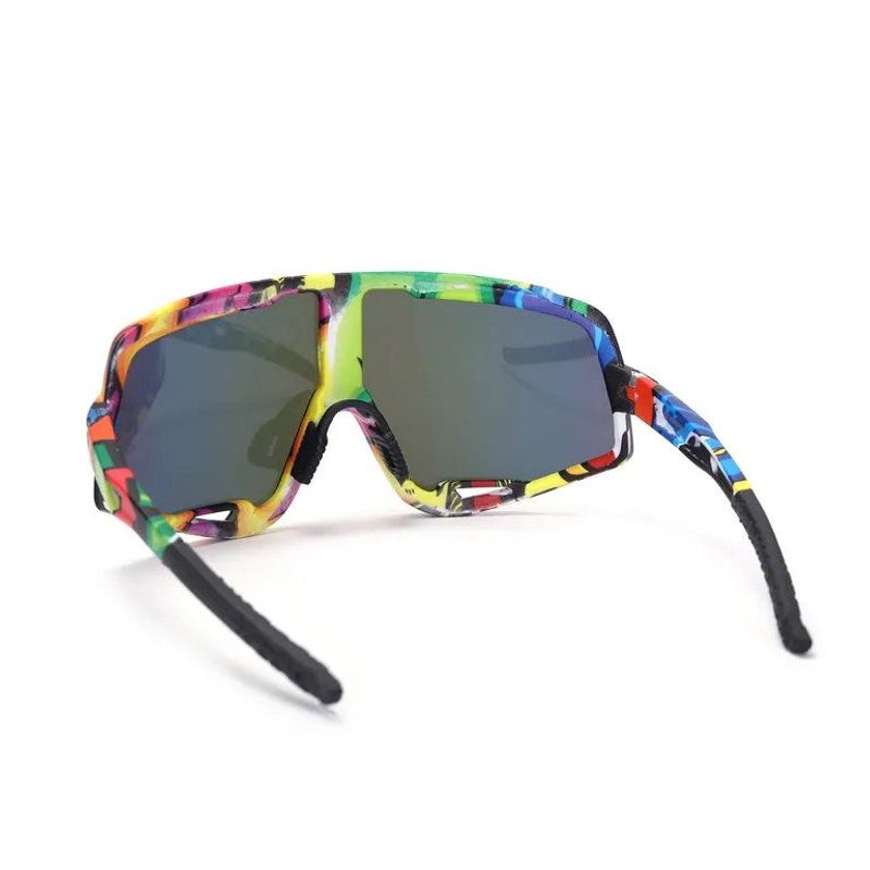 Nexis Blue/ Green Large Full Rim Shield Sports Sunglasses for Men & Women — Hashtag Eyewears