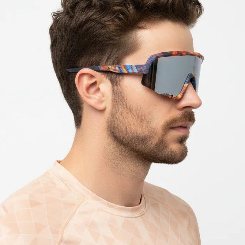 Nexis Grey Large Full Rim Shield Sports Sunglasses for Men & Women — Hashtag Eyewears