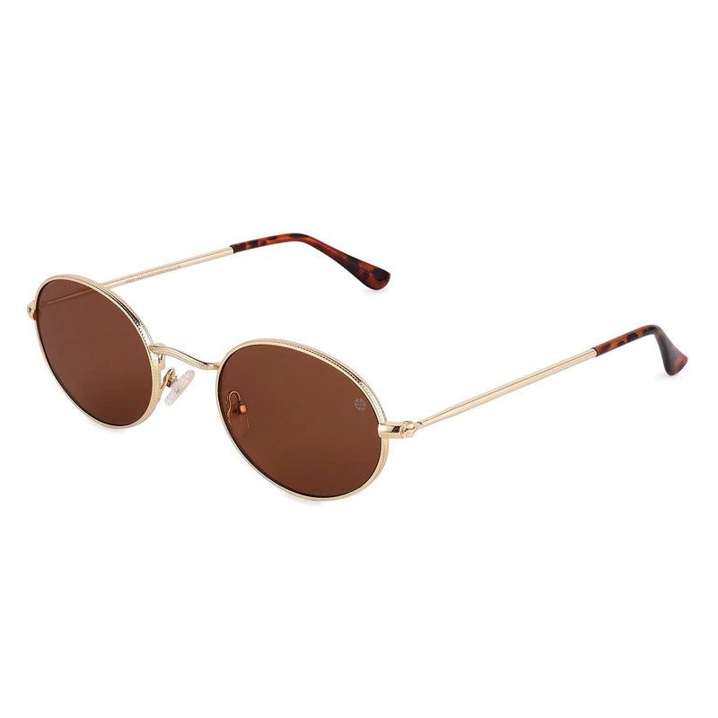 Nimbra Brown Small Full Rim Oval Sunglasses for Women — Hashtag Eyewears