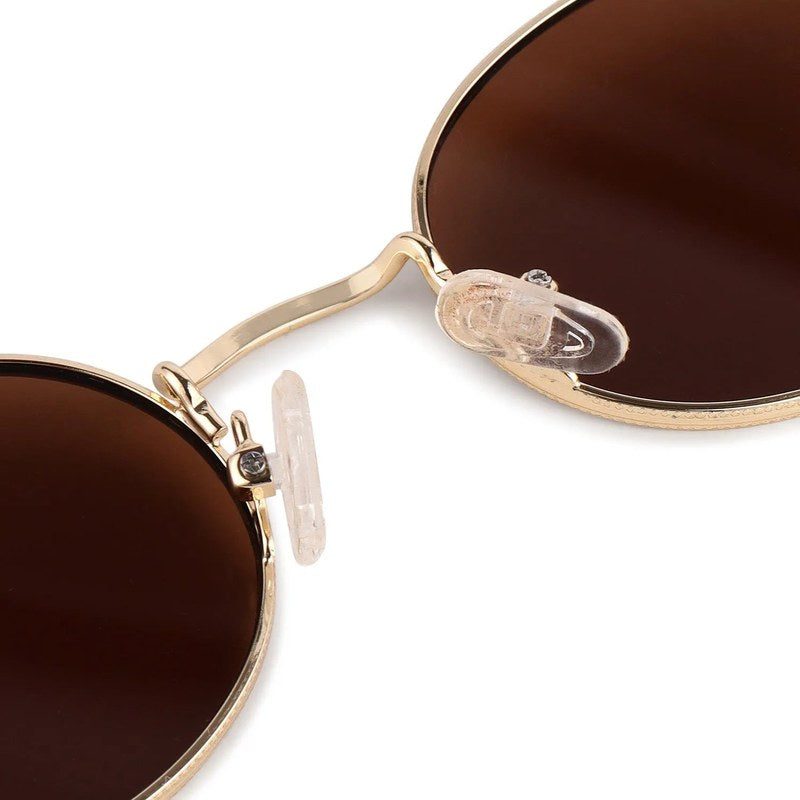 Nimbra Brown Small Full Rim Oval Sunglasses for Women — Hashtag Eyewears