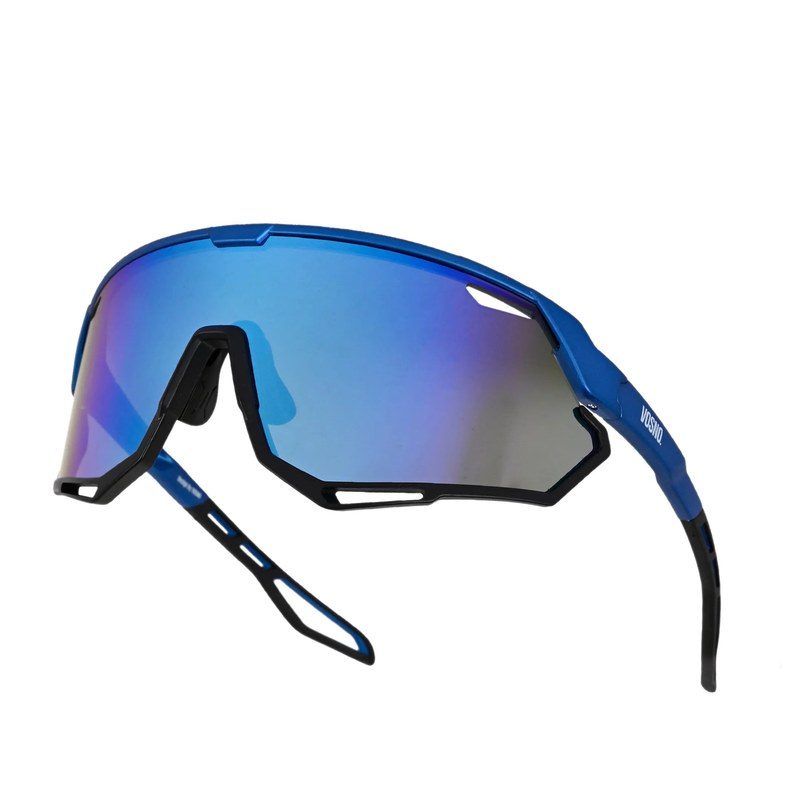 Nitro Blue/Black Extra-Large Full Rim Shield Sports Sunglasses for Men & Women — Hashtag Eyewears